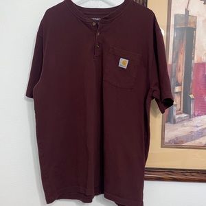 Carhartt short sleeve men’s shirt large loose fit Burgundy